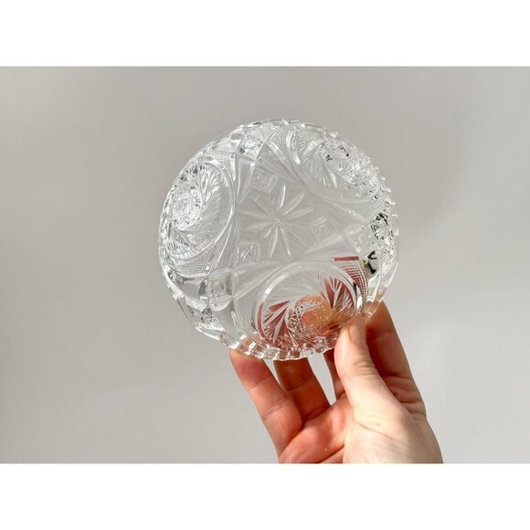 Early American Pressed Glass (EAPG) Vintage Clear Ornate Vintage Catchall Bowl - Picture 2 of 10